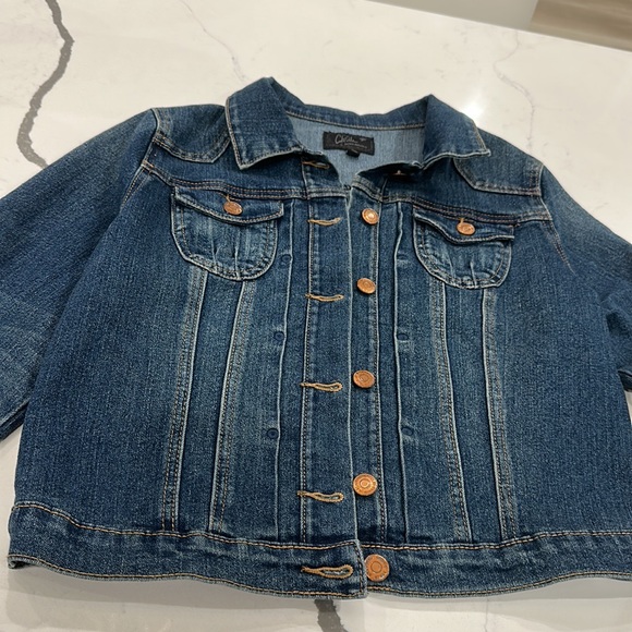 Chiqle Denim Architect Cropped Jean Jacket - Picture 2 of 6